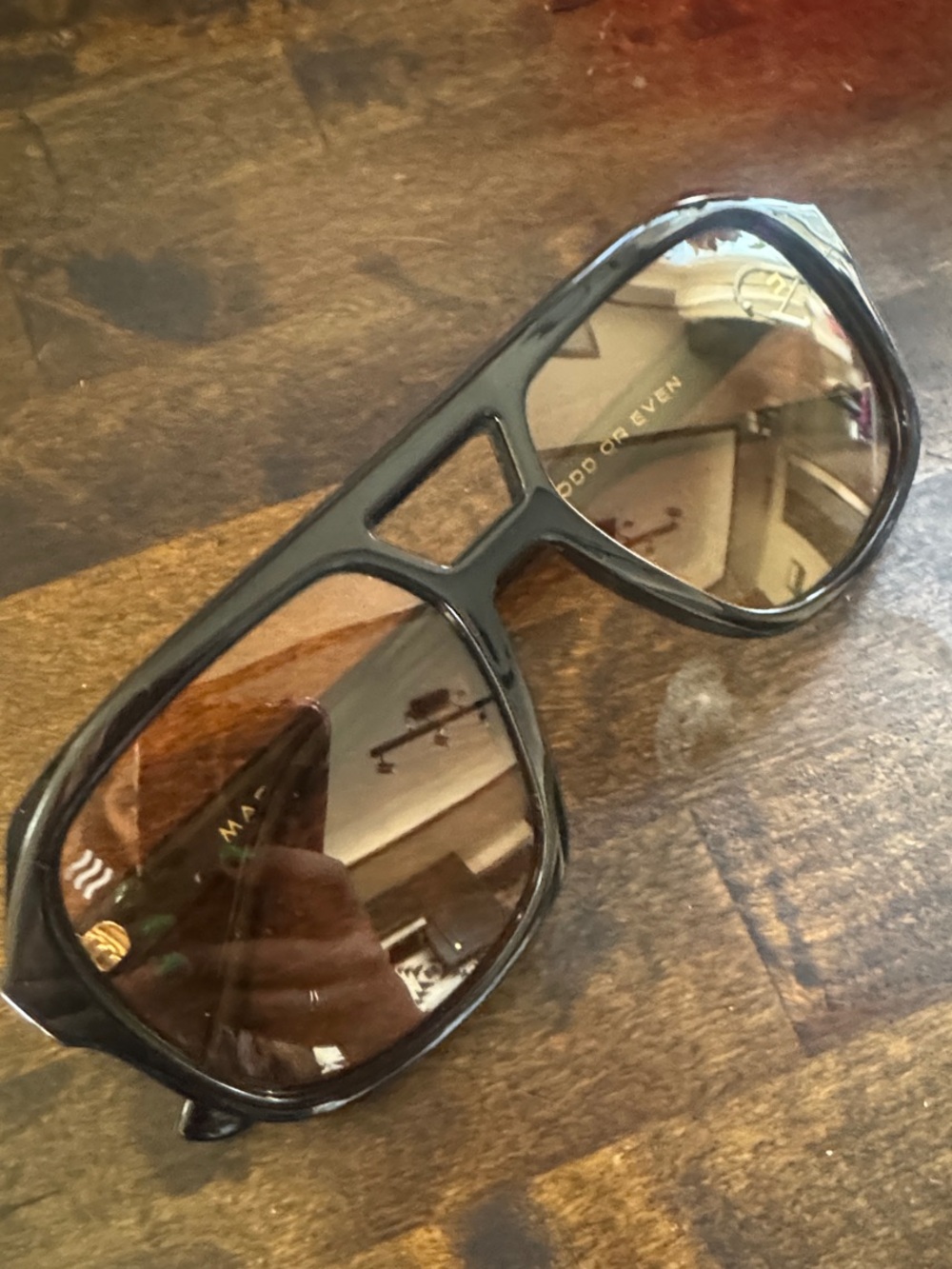 Neven Black Aviator Sunglasses with Brown Lenses